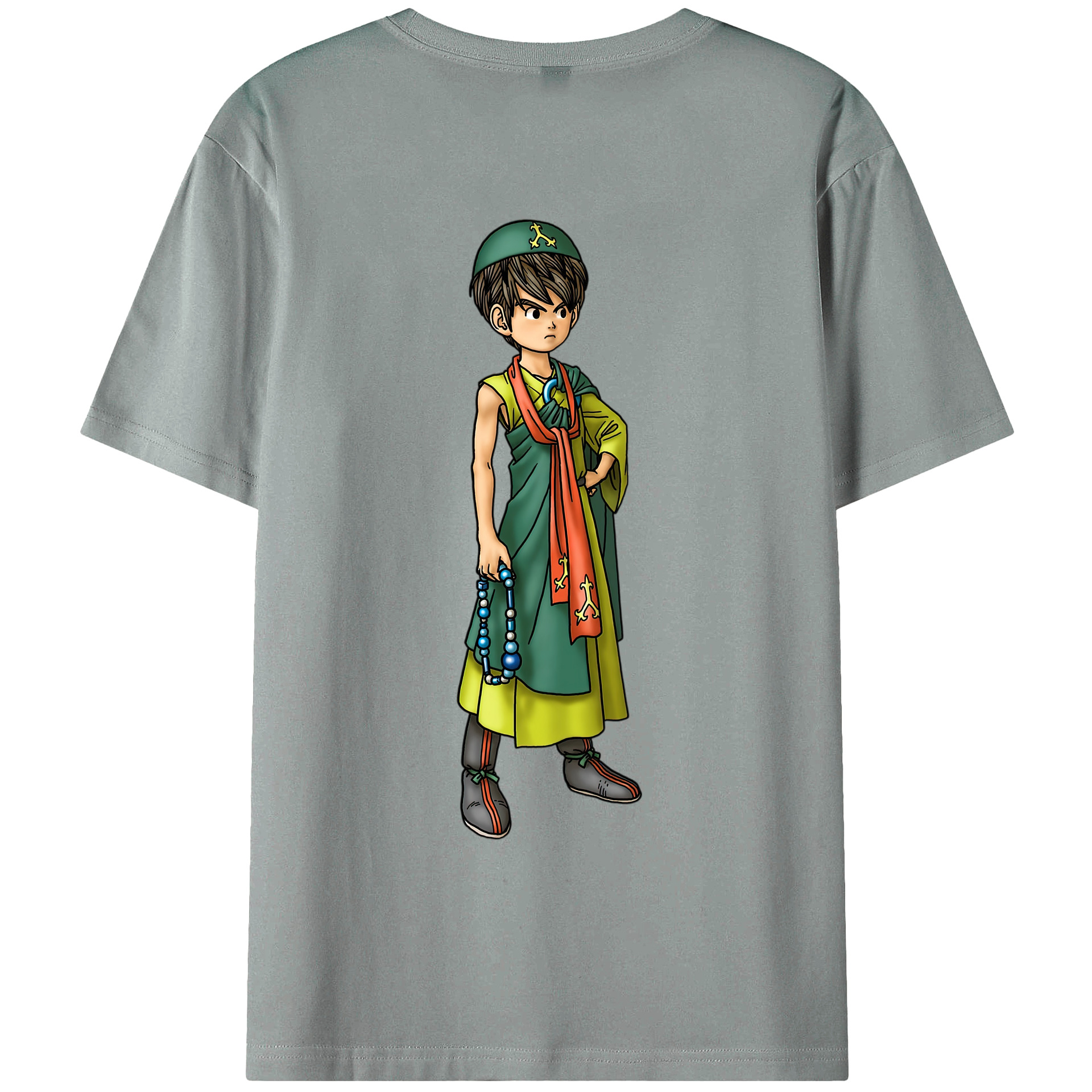 （画像用） ドラゴンクエスト Doragon Kuesuto Dragon Quest 綿100％ メンズ半袖Tシャツ（バックプリント） 通気性